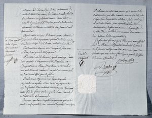 Divorce statement of Emperor Napoleon Bonaparte and Empress Josephine, 9th January 1810 by French School