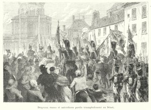 Russian and Austrian Flags Triumphantly Carried to the Senate by French School