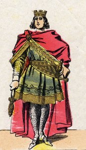 Capetian Dynasty: Portrait of Philip II called Philip Augustus (1165-1223), King of France from 1180 to 1223. Epinal imaging from the end of the 19th century. Private collection.