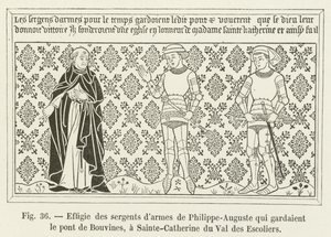 Effigy of the Sergeants-at-Arms of Philip Augustus Guarding the Bridge of Bouvines, at Sainte-Catherine du Val des Escoliers