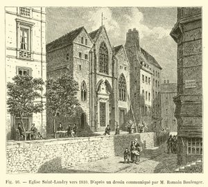 Saint-Landry Church around 1810, After a drawing communicated by Mr. Romain Boulenger by French School