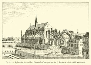 Church of the Bernardins, Facsimile of an Engraving by I. Sylvestre, 1650, Northwest Side by French School