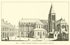 Temple Church and charnel house, in 1650; after I. Sylvestre by French School
