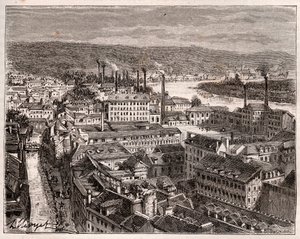 Elbeuf - Seine-Maritime - engraving in La France illustree: geography, history, statistical administration by V.A. Malt-Brown. 1884 by French School