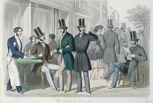 Elegant Young Men on the Terrace of a Cafe, 1857