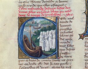 Embarkation of the Sisters of Charity of the Hotel Dieu de Paris, from Le Livre de Vie Active de l