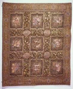 Embroidered table carpet with biblical scenes, c.1600