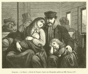 Emigrants, The Departure (engraving) by French School
