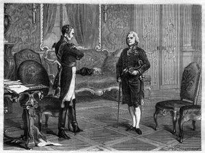 Emperor Alexander I of Russia (1777-1825) with Charles Maurice de Talleyrand Perigord (1754-1838) by French School