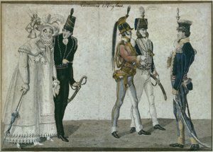 English costumes by French School