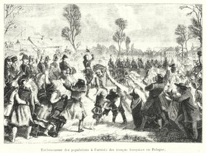 Enthusiasm of the Populations at the Arrival of French Troops in Poland (engraving) by French School