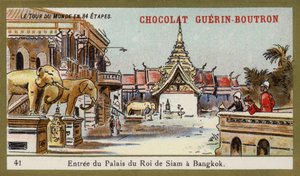 Entrance of the palace of the King of Siam in Bangkok by French School
