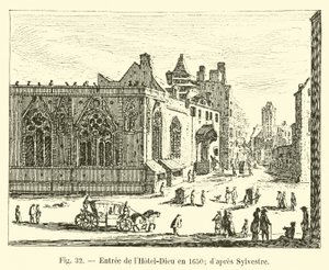 Entrance of the Hotel-Dieu in 1650; after Sylvestre by French School