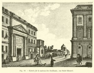 Entrance to the Feuillants House, Rue Saint-Honoré by French School