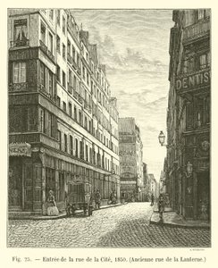 Entrance to the Rue de la Cite, 1850, Formerly Rue de la Lanterne by French School