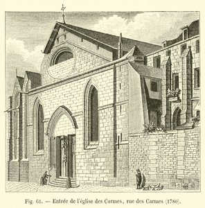 Entrance of the Church of the Carmelites, Rue des Carmes, 1780 by French School