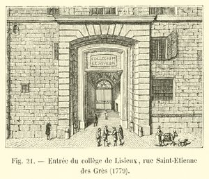 Entrance to the College of Lisieux, rue Saint-Etienne des Gres, 1779 by French School