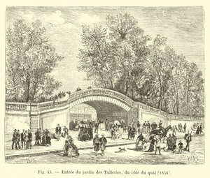 Entrance to the Tuileries Garden from the Quay Side, 1858 by French School
