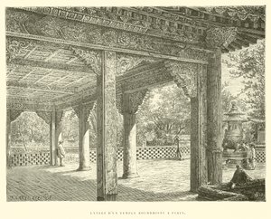 Entrance of a Buddhist Temple in Beijing by French School