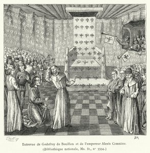 Meeting of Godfrey of Bouillon and Emperor Alexios Komnenos by French School
