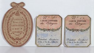 Entry cards for the Society of the Friends of the Constitution at Dax, 1792 and 1793 by French School