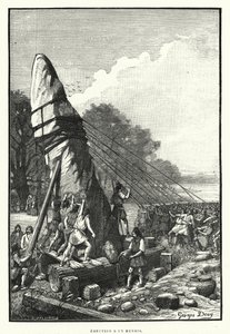 Erection of a Menhir by French School