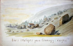 Erratic Blocks near Giromagny in the Vosges region by French School