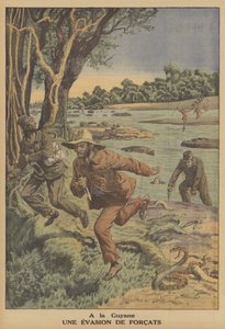 Escape by convicts in French Guiana by French School