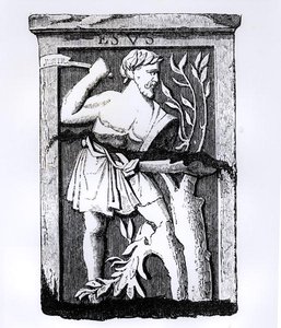 Esus, the Great God of Nature, illustration from Science and Literature in the Middle Ages and Renaissance, written and engraved by Paul Lacroix, 1878