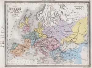 Europe After the Invasion of the Barbarians in the 6th Century - Plate Extracted from 