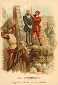 Execution of Etienne Dolet, French scholar, translator and printer, Paris by French School