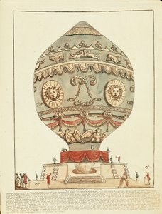 Experiment by Montgolfier brothers with hot air balloon at La Muette Castle by French School