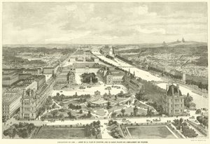 Exhibition of 1889, View of the Place du Carrousel with the Projected Garden on the Site of the Tuileries