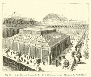 Exhibition of Fine Arts from 1850 to 1852, in the courtyard of honor of the Palais-Royal by French School