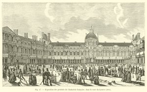 Exhibition of French Industry products, in the courtyard of the Louvre, 1801 by French School