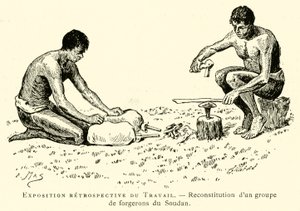 Retrospective Exhibition of Work, Reconstruction of a Group of Blacksmiths from Sudan