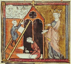 King Louis VI Watching the Construction of a Church, from the Grandes Chroniques de France by French School