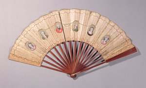 Fan depicting characters involved in the Affaire du Collier, 1786 by French School
