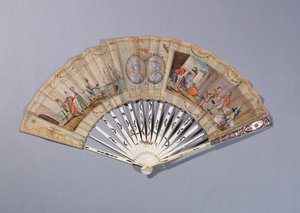 Fan with illustrations from The Countess of Cagliostro, c.1786 by French School