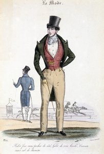 Fashion Masculine in 1829 - in "Les Modes" by French School