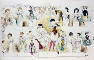 Fashion plate for La Vie Parisienne depicting corsets