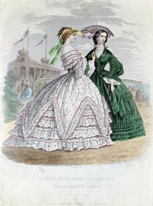 Fashionable Parisian Ladies at the Seaside, 1861 by French School