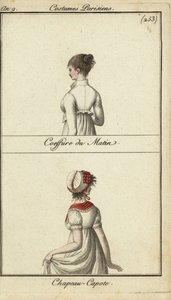 Fashionable hairstyle and hat, Paris