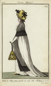 Fashionable woman on the Champs-Elysees by French School