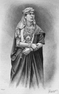 Fellaheen girl wearing a ceremonial dress, from La Syrie d