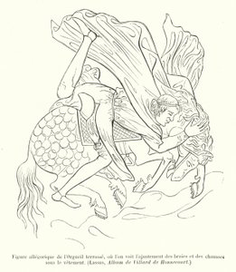 Allegorical Figure of Pride Overcome, Showing the Adjustment of Breeches and Hose Under the Garment by French School