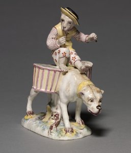 Figure of a Monkey on a Dog, manufacturer Mennecy-Villeroy Factory, France, c.1760