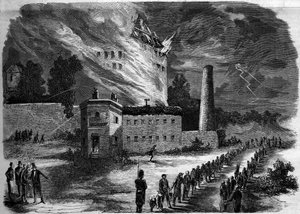 Fire of La Motte Seguin Factory in Orleans, Loiret (45)
