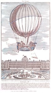 First manned hydrogen balloon flight, 1783 by French School