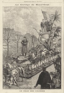 Float of the Colonies in the Boeuf Gras carnival procession, Paris, France by French School
